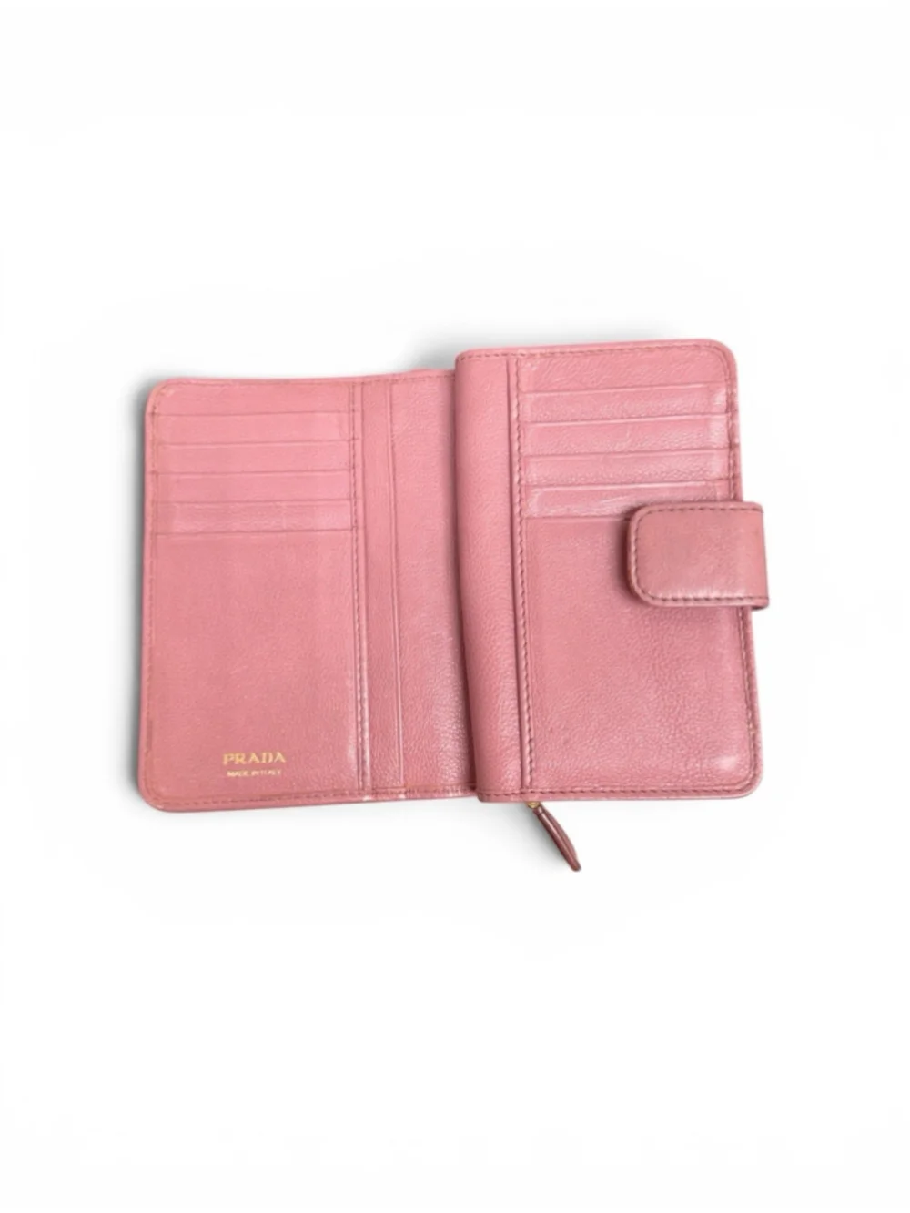 Prada Pink Bow Zip-Around Wallet
